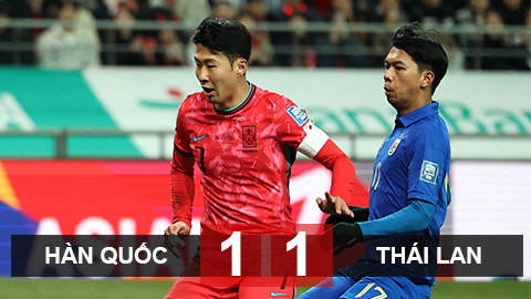 Kết quả Hàn Quốc 1-1 Thái Lan: Son Heung Min ghi bàn, Voi chiến vẫn gây sốc